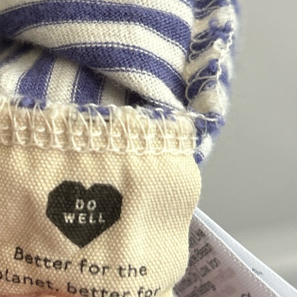 EUC Blue and White Striped Short Sleeve Tee with contrast neck. Size M. Classic - Picture 9 of 11